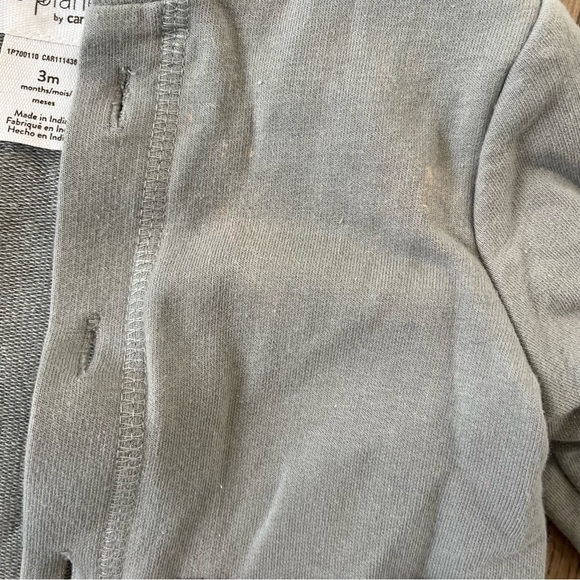 Little Planet Carters 3 piece set sage maroon cardign  0-3 months baby neutral - Picture 7 of 12